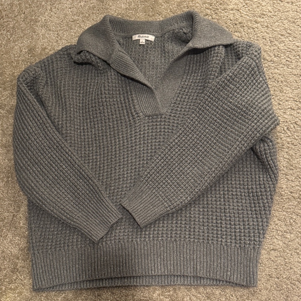 Madewell Women's Gray V-Neck Sweater
